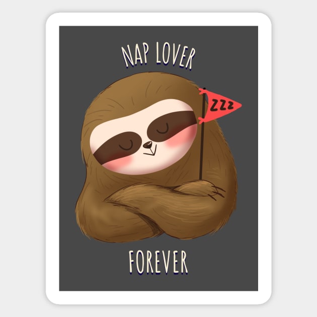 Nap Lover Cute Funny Sloth Sticker by Tip Top Tee's